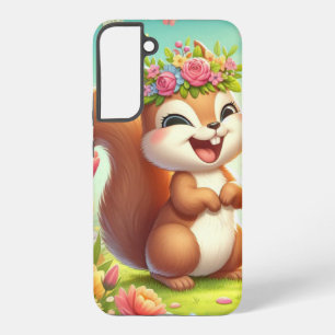 Niedlicher, glücklicher Frühlingseichhörnchen  Samsung Galaxy Hülle
