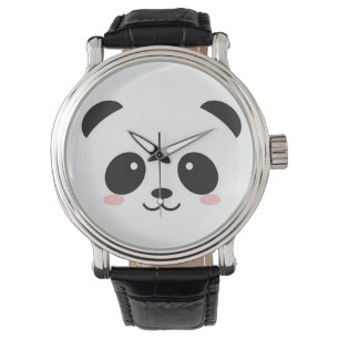 Niedlicher glücklicher Gesichts-Panda Armbanduhr
