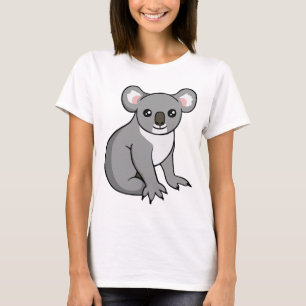 Niedlicher glücklicher grauer Koala, der T - Shirt