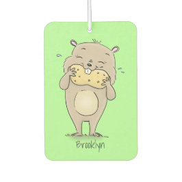 Niedlicher, glücklicher Hamster mit Erdnuss-Cartoo Autolufterfrischer