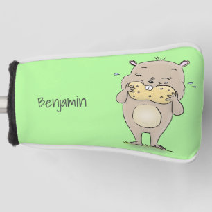 Niedlicher, glücklicher Hamster mit Erdnuss-Cartoo Golf Headcover
