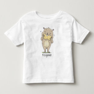 Niedlicher, glücklicher Hamster mit Erdnuss-Cartoo Kleinkind T-shirt