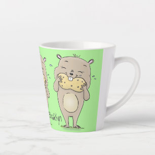 Niedlicher, glücklicher Hamster mit Erdnuss-Cartoo Milchtasse