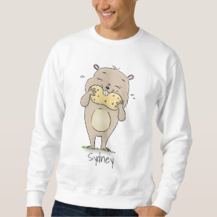 Niedlicher, glücklicher Hamster mit Erdnuss-Cartoo Sweatshirt