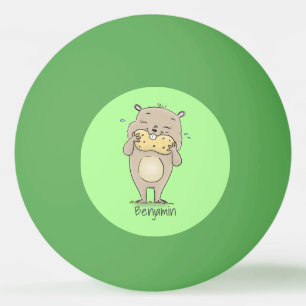Niedlicher, glücklicher Hamster mit Erdnuss-Cartoo Tischtennisball
