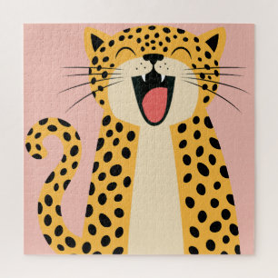 Niedlicher glücklicher lächelnder wilder Leopard C