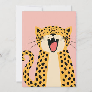 Niedlicher glücklicher lächelnder wilder Leopard C Ankündigung
