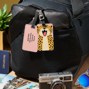 Niedlicher glücklicher lächelnder wilder Leopard C Gepäckanhänger