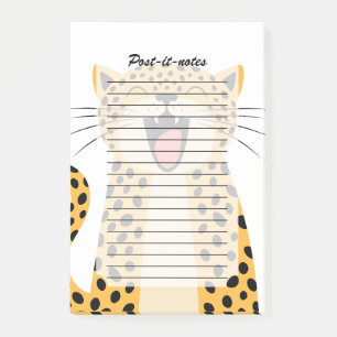 Niedlicher glücklicher lächelnder wilder Leopard C Post-it Klebezettel
