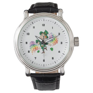 Niedlicher glücklicher Lächelnelke, ein Regenbogen Armbanduhr