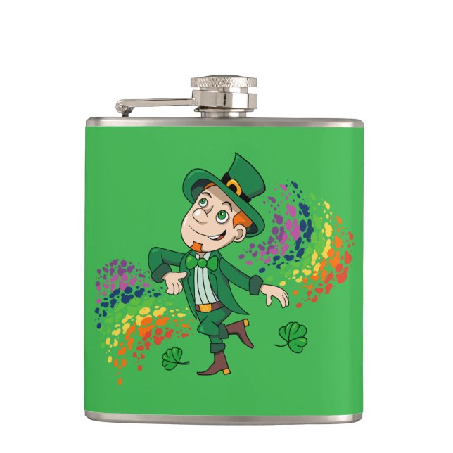 Niedlicher glücklicher Lächelnelke, ein Regenbogen Flachmann (Vorderseite)