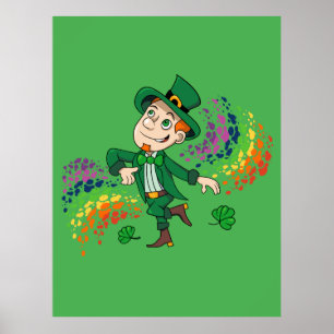 Niedlicher glücklicher Lächelnelke, ein Regenbogen Poster