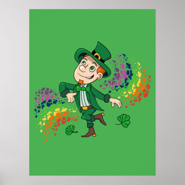 Niedlicher glücklicher Lächelnelke, ein Regenbogen Poster (Vorne)
