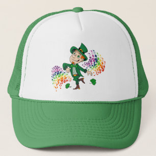 Niedlicher glücklicher Lächelnelke, ein Regenbogen Truckerkappe