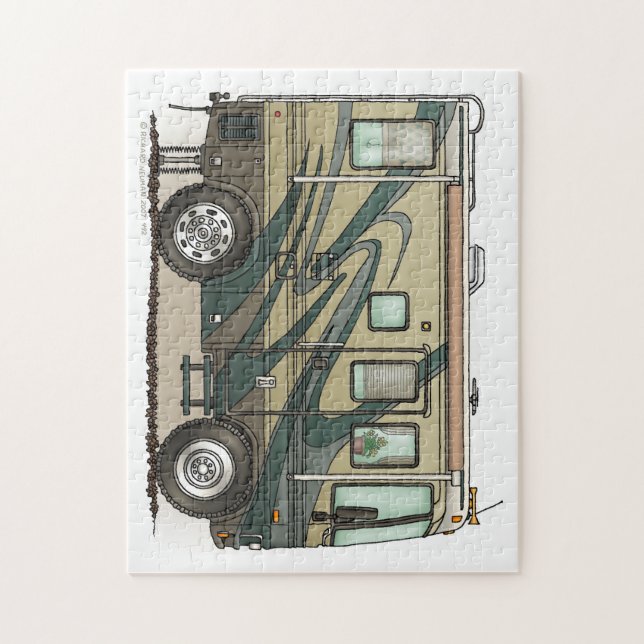 Niedlicher glücklicher Lagerbewohner großer RV-Zug (Vertikal)