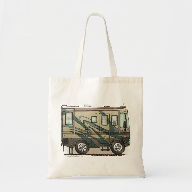 Niedlicher glücklicher Lagerbewohner großer RV-Zug Tragetasche (Vorne)