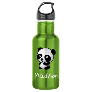 Niedlicher glücklicher Panda Personalisierter Mädc Edelstahlflasche