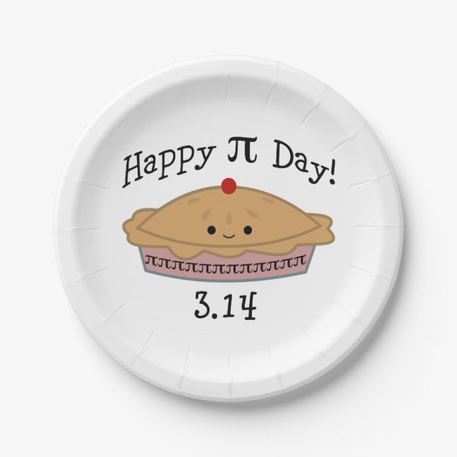 Niedlicher glücklicher Pi Day! Pappteller (Vorderseite)