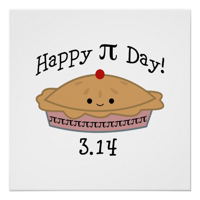 Niedlicher glücklicher Pi Day! Poster (Vorderseite)