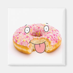 Niedlicher glücklicher rosa Krapfencharaktermagnet Magnet