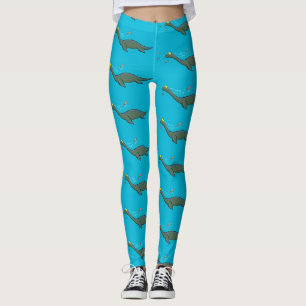 Niedlicher, glücklicher Seemänner Plesiosaurier-Ca Leggings