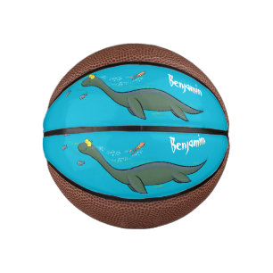 Niedlicher, glücklicher Seemänner Plesiosaurier-Ca Mini Basketball