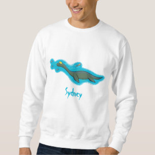 Niedlicher, glücklicher Seemänner Plesiosaurier-Ca Sweatshirt
