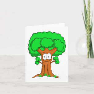 Niedlicher glücklicher skurriler grüner Baum Karte