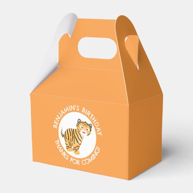 Niedlicher glücklicher Tigerbecher personalisierte Geschenkschachtel (Vorderseite)