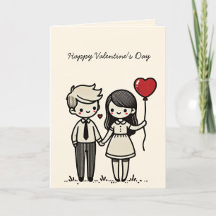 Niedlicher glücklicher Valentinstag Feiertagskarte