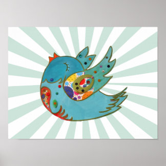 Niedlicher glücklicher Vogel Poster