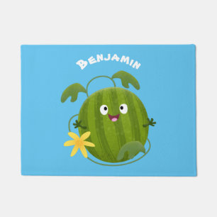 Niedlicher, glücklicher Wassermelone-Cartoon Fußmatte