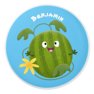 Niedlicher, glücklicher Wassermelone-Cartoon Keramikknauf