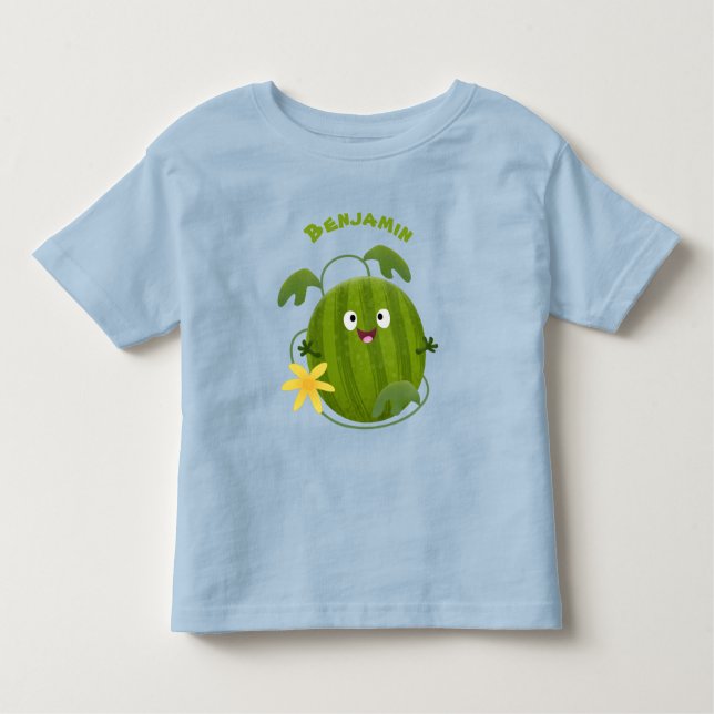 Niedlicher, glücklicher Wassermelone-Cartoon Kleinkind T-shirt (Vorderseite)