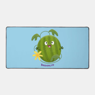 Niedlicher, glücklicher Wassermelone-Cartoon Schreibtischunterlage