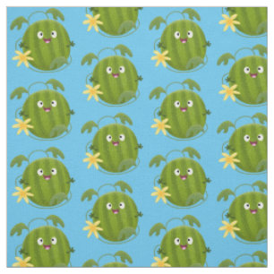 Niedlicher, glücklicher Wassermelone-Cartoon Stoff