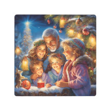 Niedlicher glücklicher Weihnachtsmann Familie Gemü