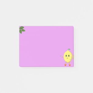 Niedlicher glücklicher Zitrone auf Violett Post-it Klebezettel