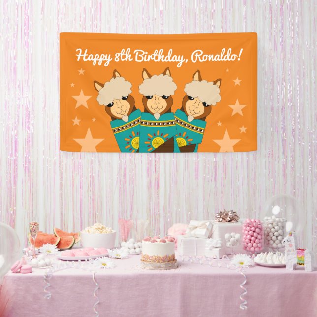 Niedlicher Glückwunsch zum Geburtstag Boy Alpacas  Banner (Party)