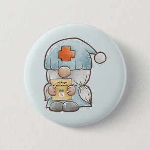 Niedlicher Gnom Krankenpfleger Button