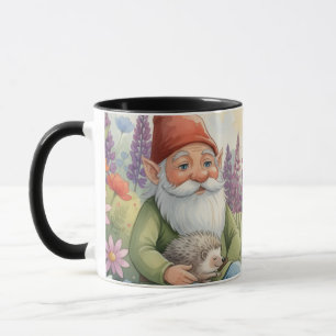 Niedlicher Gnom und Igel Blumen-Tasse Tasse