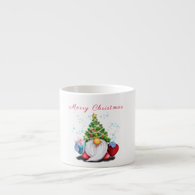 Niedlicher Gnome Christmas Espresso Cup Espressotasse (Vorderseite)