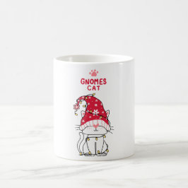 Niedlicher Gnome-Katzenhai-Cartoon mit Weihnachtsl Kaffeetasse