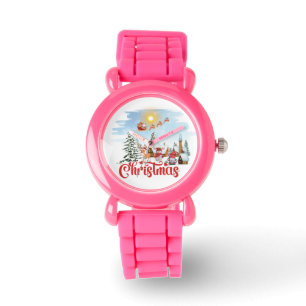 Niedlicher Gnome, Snowman feiert Weihnachtsfeierta Armbanduhr