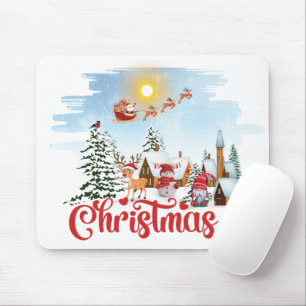 Niedlicher Gnome, Snowman feiert Weihnachtsfeierta Mousepad