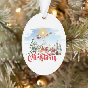 Niedlicher Gnome, Snowman feiert Weihnachtsfeierta Ornament
