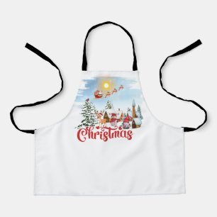 Niedlicher Gnome, Snowman feiert Weihnachtsfeierta Schürze