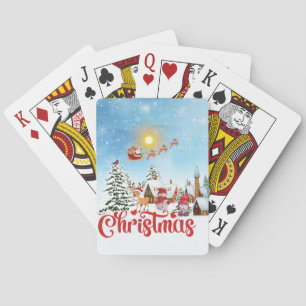 Niedlicher Gnome, Snowman feiert Weihnachtsfeierta Spielkarten