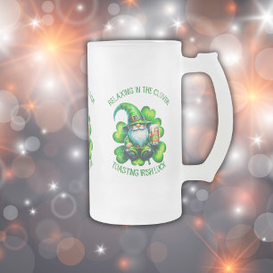 Niedlicher Gnome St Patrick's Day mit Bier   Mattglas Bierglas