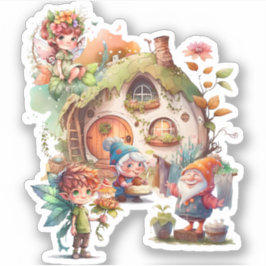 Niedlicher Gnome- und Faillenaufkleber Aufkleber